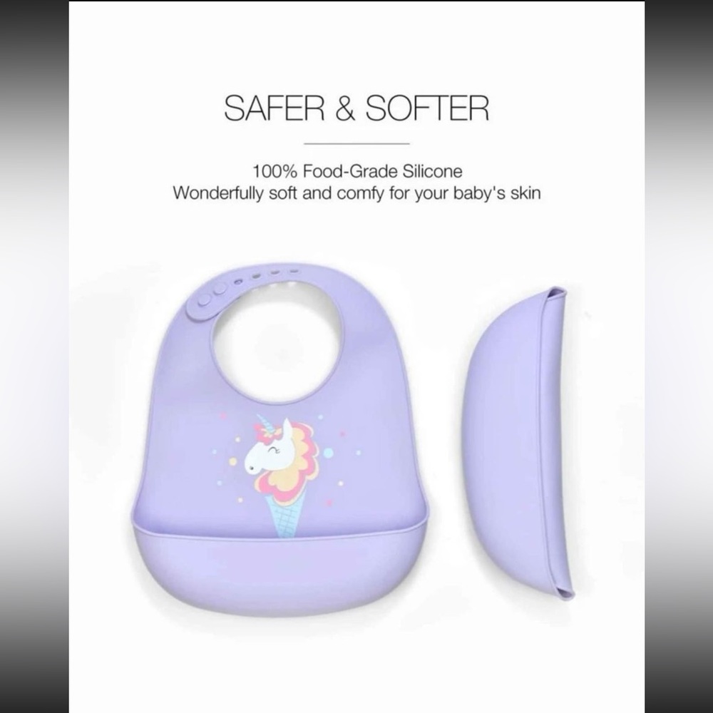 2 silicone baby bibs